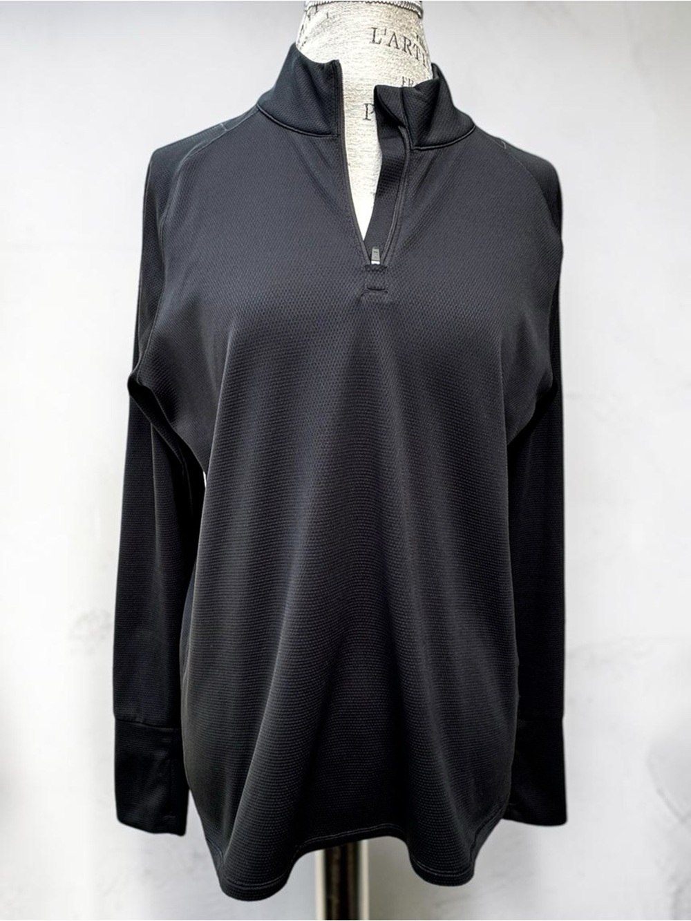 Tuff Athletics Black Quarter Zip Performance Pullover Jacket Size Medium
